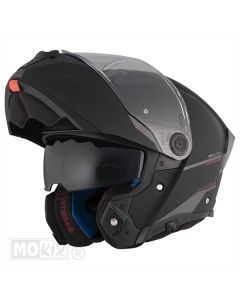 MT Helm ATOM 2 SV Solid A1 Mat zwart. Flip-up systeem.