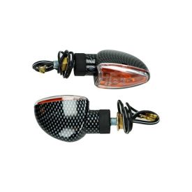 Knipperlichtset Carbon met E-keur. Universeel 12v.