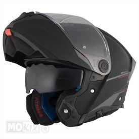 MT Helm ATOM 2 SV Solid A1 Mat zwart. Flip-up systeem.