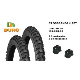 Crossbanden set DURO HF311 2.50x16 Tomos buitenband. A-kwaliteit