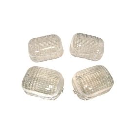 Knipperlichtglas set Tomos wit Oud type inclusief 4 oranje lampjes 