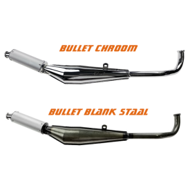 Bullet 28mm uitlaat. Chroom of blank staal Tomos A3 - A35