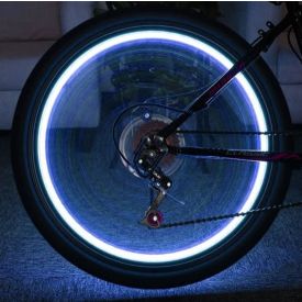 Ventieldop met LED 112 blauw. 2 stuks incl. batterijen